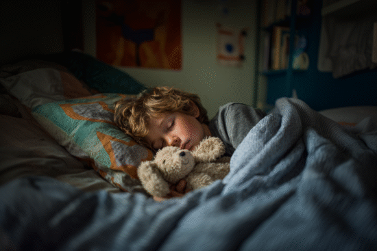 enfant chambre peluche